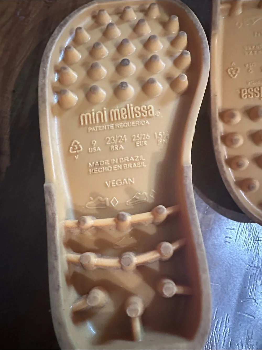 Mini Melissa Possession jelly sandals US 9 Matte Caramel